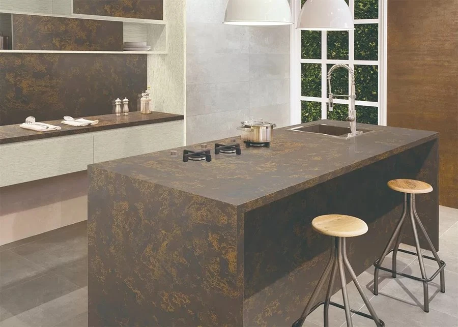 Brown Vein Quartz Countertop