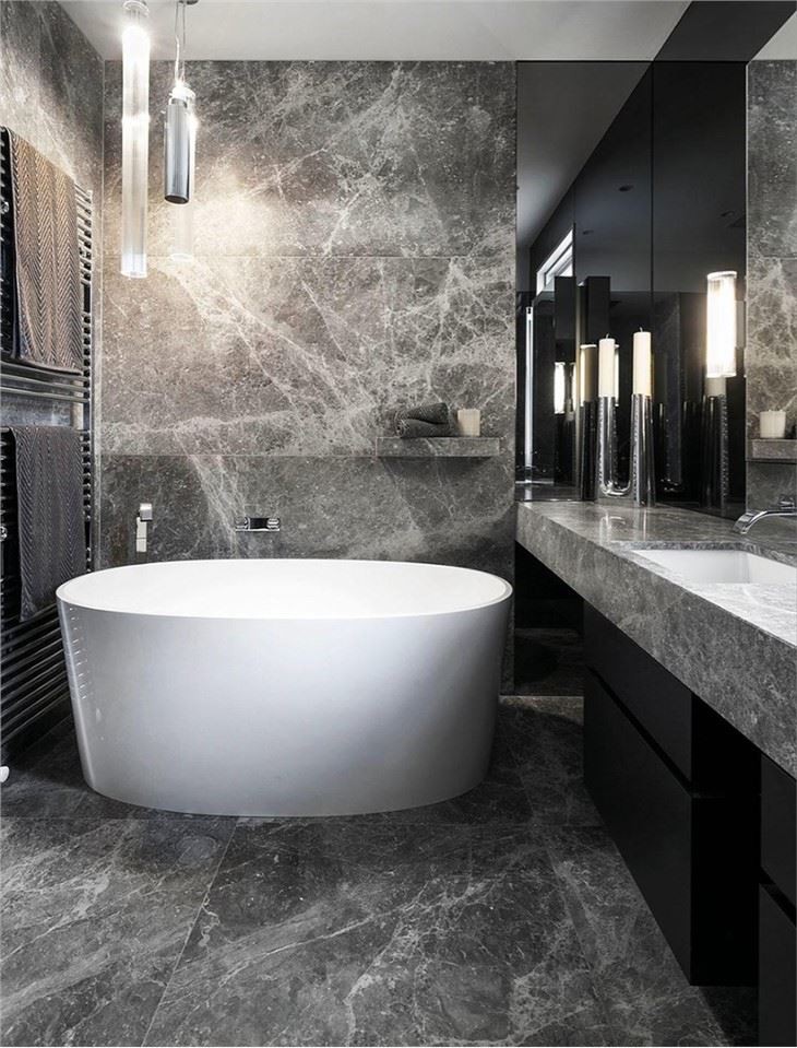 Elegant Grey Marble Bathroom
