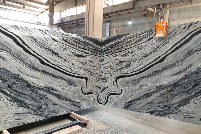 Silver Stream Marble Bookmatch Silver Stream Marble Bookmatch